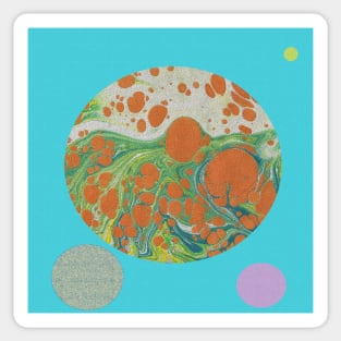 Abstract Muted Textured Circles Sticker